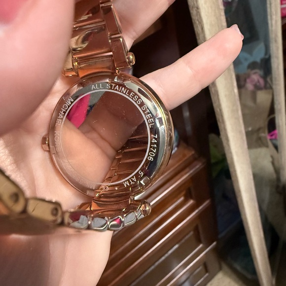 Michael Kors Rose Gold Watch with Crystal Bezel